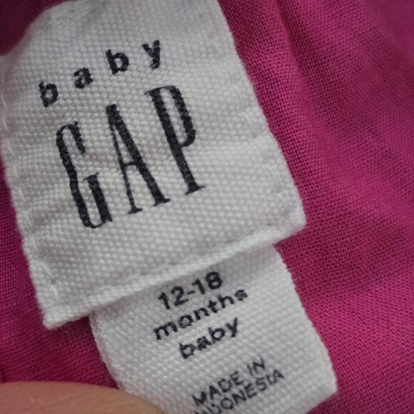 Baby Gap Girls Pink Striped Long Sleeve Button down Top Size 12-18m - Picture 7 of 7